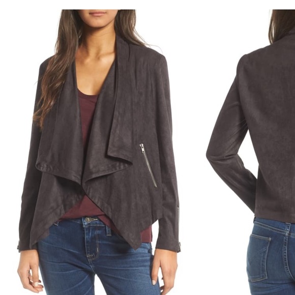 Cupcakes & Cashmere Chyla Faux Suede Jacket Gray S - Picture 1 of 5